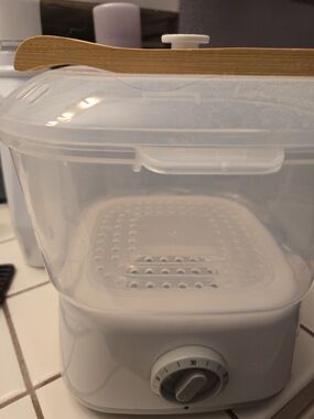 White Electric Towel Steamer with Timer - White